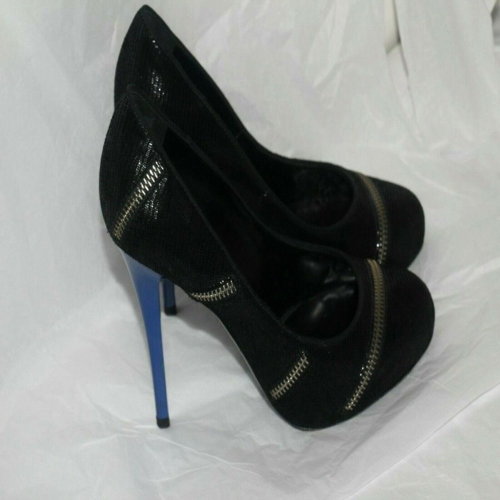 Giuseppe Zanotti Womens 38.5/ 8.5M Black/blue Heel